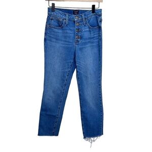 J. Crew Essential Straight Jean Raw Hem Button Fly Size 25
